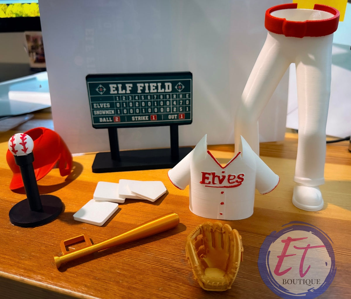 Individual 3D printed baseball accessories and standing pants