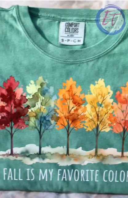 Fall Is My Favorite Color Watercolor Trees original shirt mockup