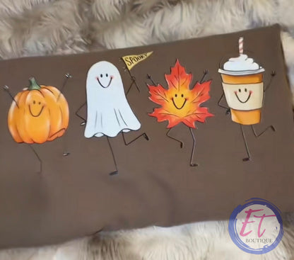 Happy Fall Crew Pumpkin Ghost & Latte original shirt mockup