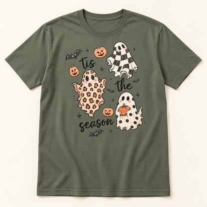 'Tis the Season Ghost Halloween Shirt AI tee mockup